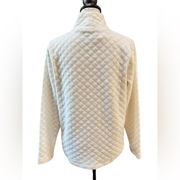 J. Crew Quilted Mockneck Pullover Women’s Small Ivory Top - Picture 3 of 10